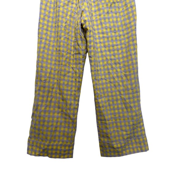 Anthropologie Find Me Now Gingham Wide Leg Pants Women Small Yellow Purpe Dainty - Picture 13 of 16